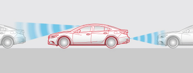 Mazda Smart City Brake Support forward and reverse