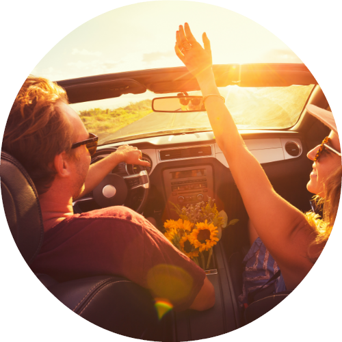 listening to music in the car