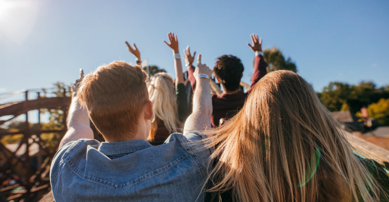 people on roller coaster