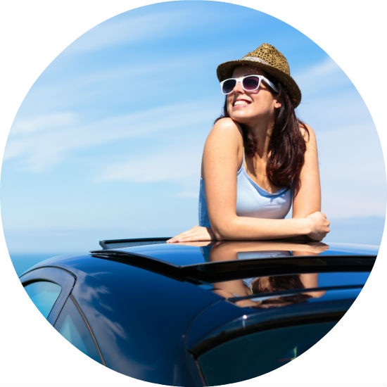 woman enjoys summer heat