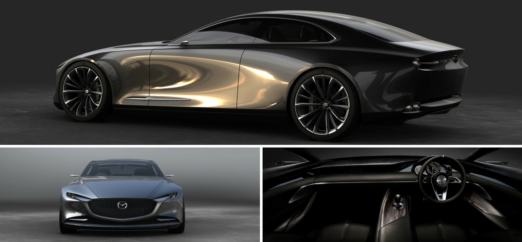 Mazda-Vision-Coupe-collage-with-two-exterior-photos-and-one-interior-photo