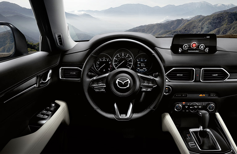 2018-Mazda-CX-5-steering-wheel-and-dashboard-from-driver-perspective