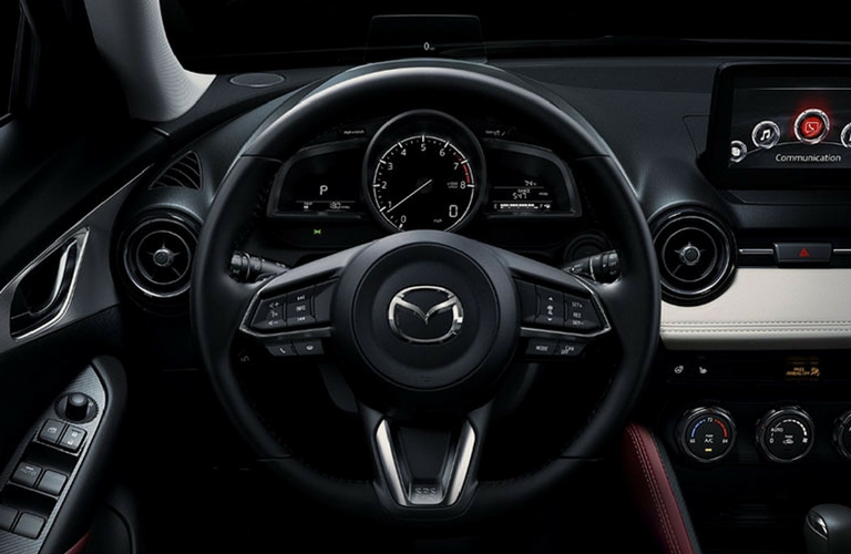 2018 Mazda CX-3 dash and wheel.