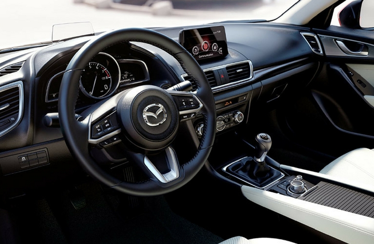 2018 Mazda3 steering wheel view.