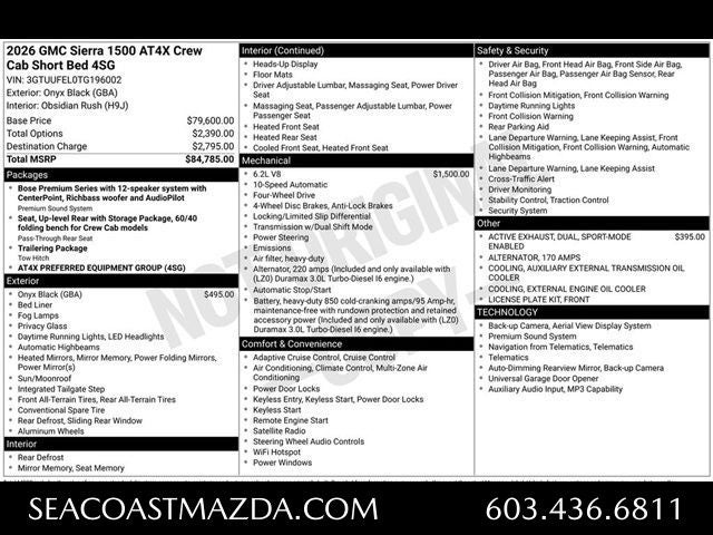 2026 GMC Sierra 1500 AT4X