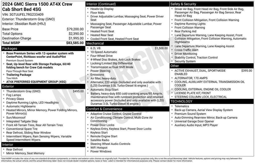 2024 GMC Sierra 1500 AT4X
