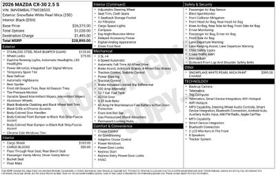 2026 Mazda Mazda CX-30 2.5 S AWD