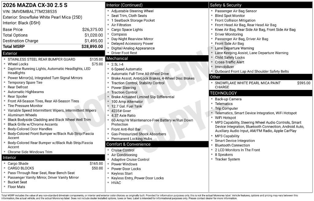 2026 Mazda Mazda CX-30 2.5 S AWD