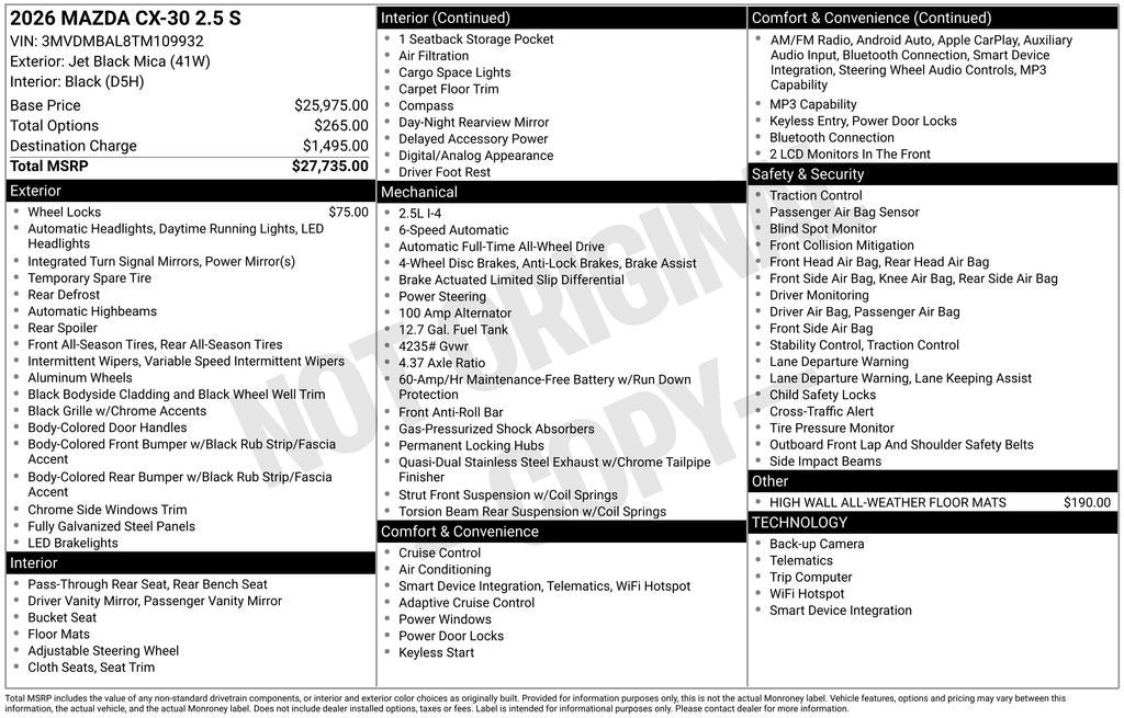 2026 Mazda Mazda CX-30 2.5 S AWD