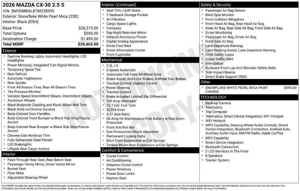 2026 Mazda Mazda CX-30 2.5 S AWD