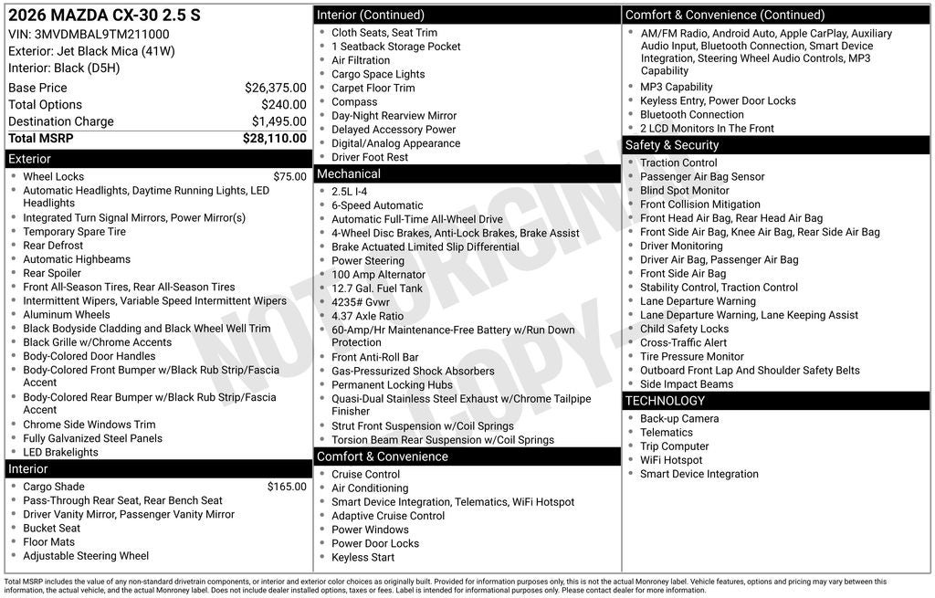 2026 Mazda Mazda CX-30 2.5 S AWD
