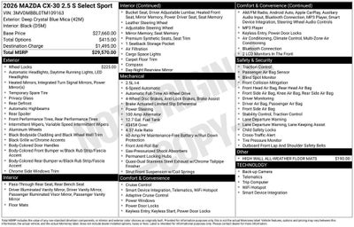 2026 Mazda Mazda CX-30 2.5 S Select Sport AWD