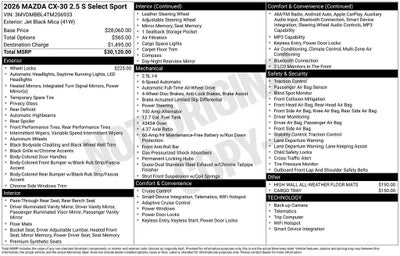 2026 Mazda Mazda CX-30 2.5 S Select Sport AWD