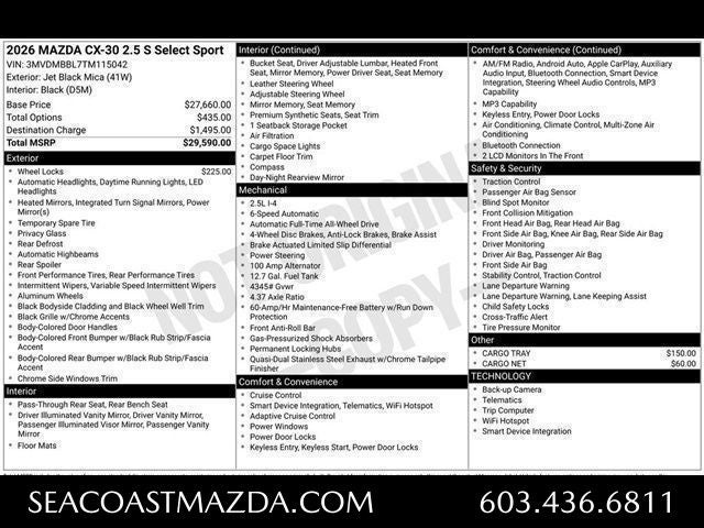 2026 Mazda Mazda CX-30 2.5 S Select Sport AWD