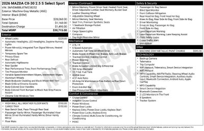 2026 Mazda Mazda CX-30 2.5 S Select Sport AWD