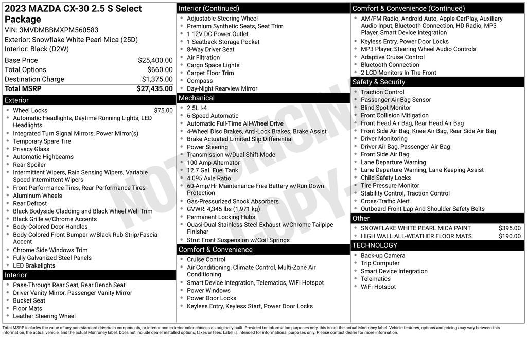 2023 Mazda Mazda CX-30 2.5 S Select Package