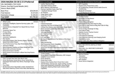 2026 Mazda Mazda CX-30 2.5 S Preferred AWD