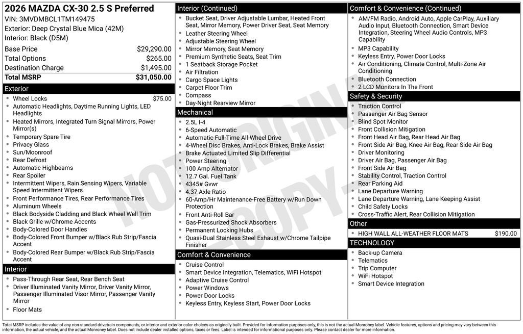 2026 Mazda Mazda CX-30 2.5 S Preferred AWD