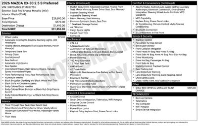 2026 Mazda Mazda CX-30 2.5 S Preferred AWD