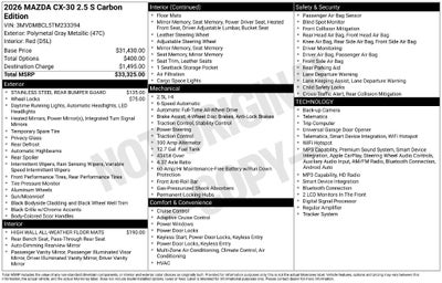 2026 Mazda Mazda CX-30 2.5 S Carbon Edition AWD