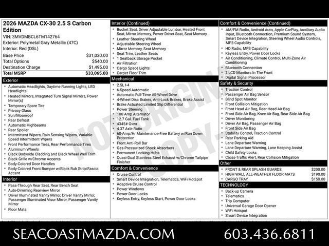 2026 Mazda Mazda CX-30 2.5 S Carbon Edition AWD