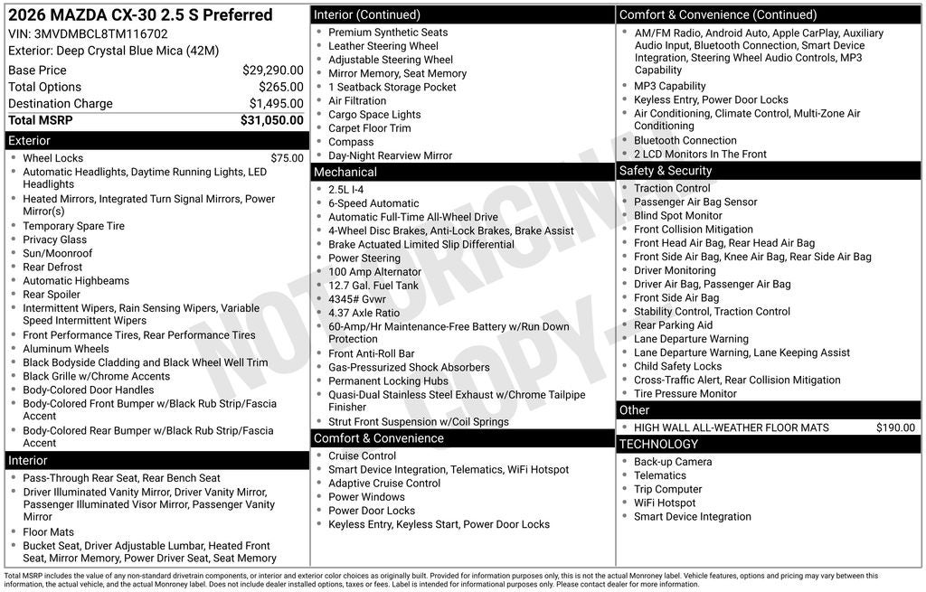 2026 Mazda Mazda CX-30 2.5 S Preferred AWD