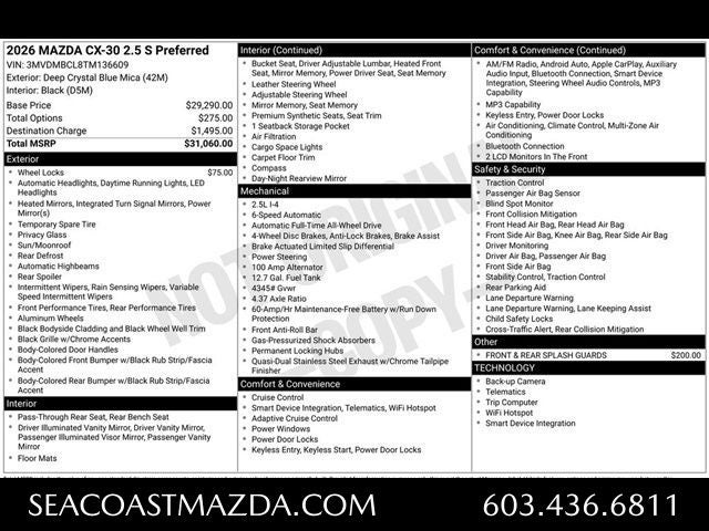 2026 Mazda Mazda CX-30 2.5 S Preferred AWD