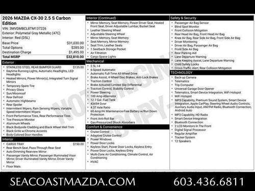 2026 Mazda Mazda CX-30 2.5 S Carbon Edition AWD