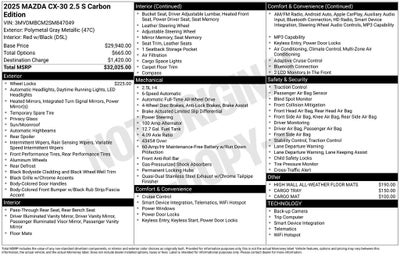 2025 Mazda Mazda CX-30 2.5 S Carbon Edition AWD