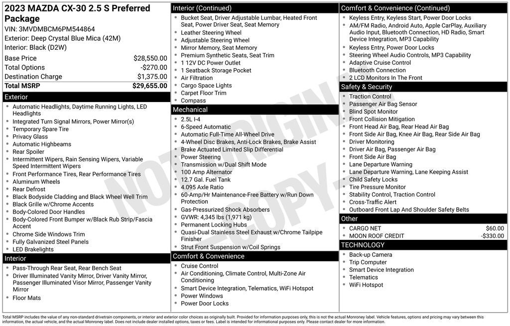 2023 Mazda Mazda CX-30 2.5 S Preferred Package