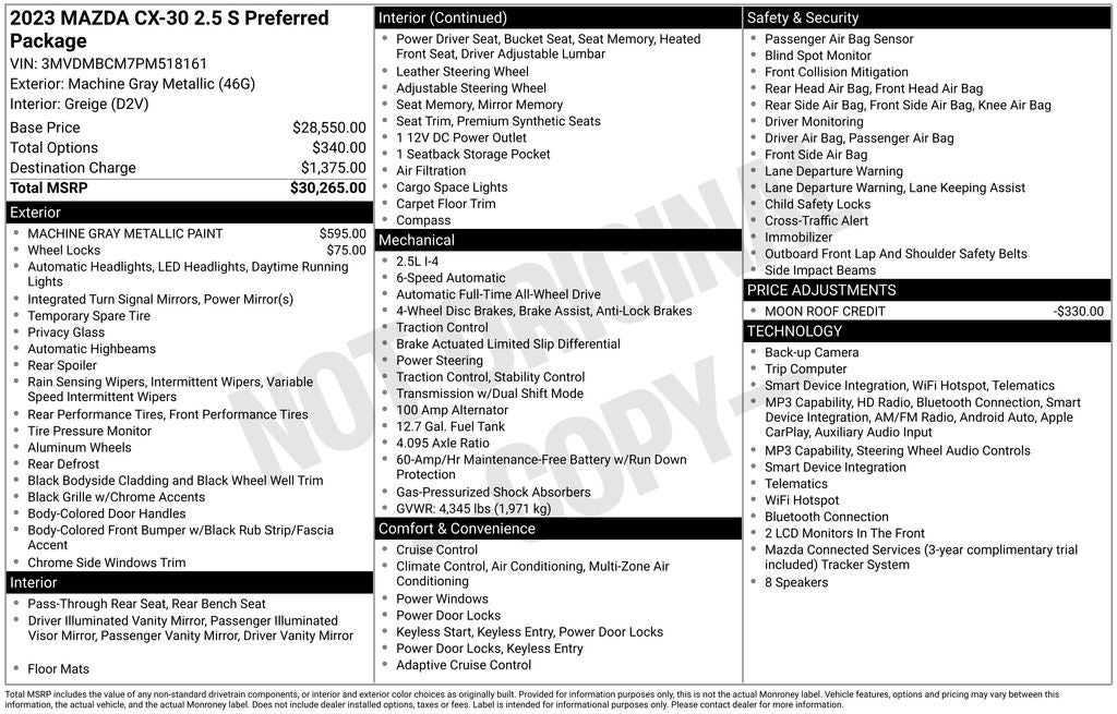 2023 Mazda Mazda CX-30 2.5 S Preferred Package