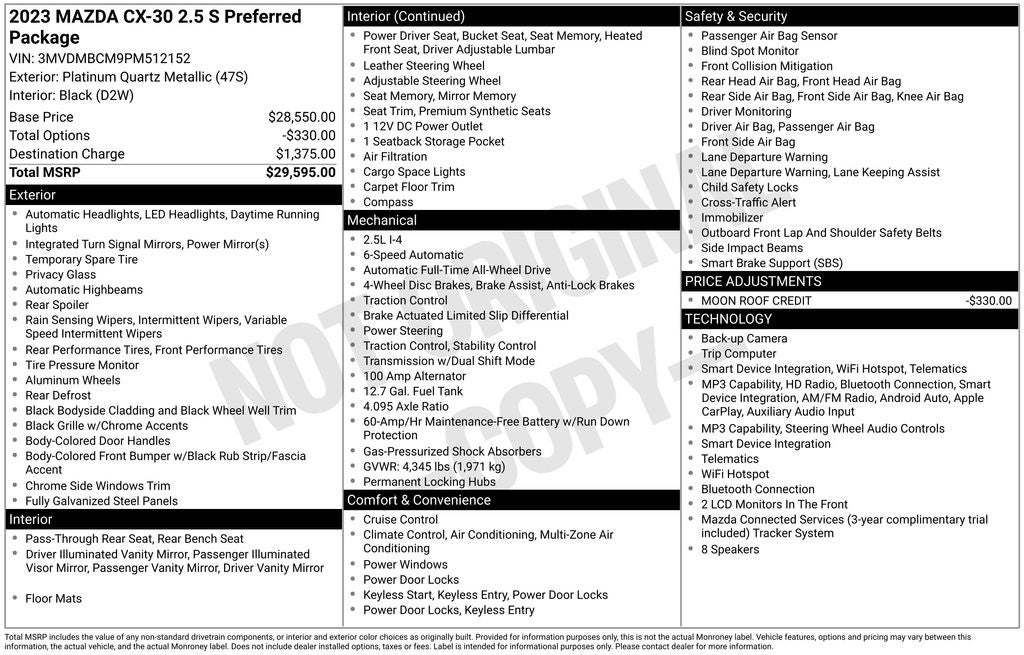 2023 Mazda Mazda CX-30 2.5 S Preferred Package