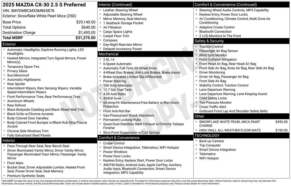 2025 Mazda Mazda CX-30 2.5 S Preferred Package