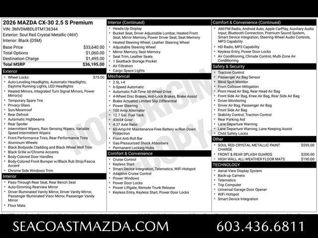 2026 Mazda Mazda CX-30 2.5 S Premium AWD