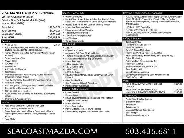 2026 Mazda Mazda CX-30 2.5 S Premium AWD