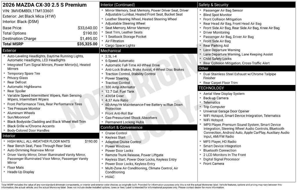 2026 Mazda Mazda CX-30 2.5 S Premium AWD