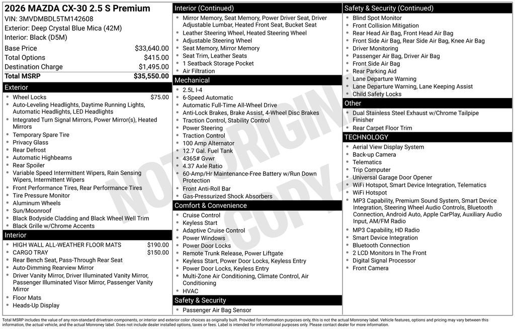 2026 Mazda Mazda CX-30 2.5 S Premium AWD