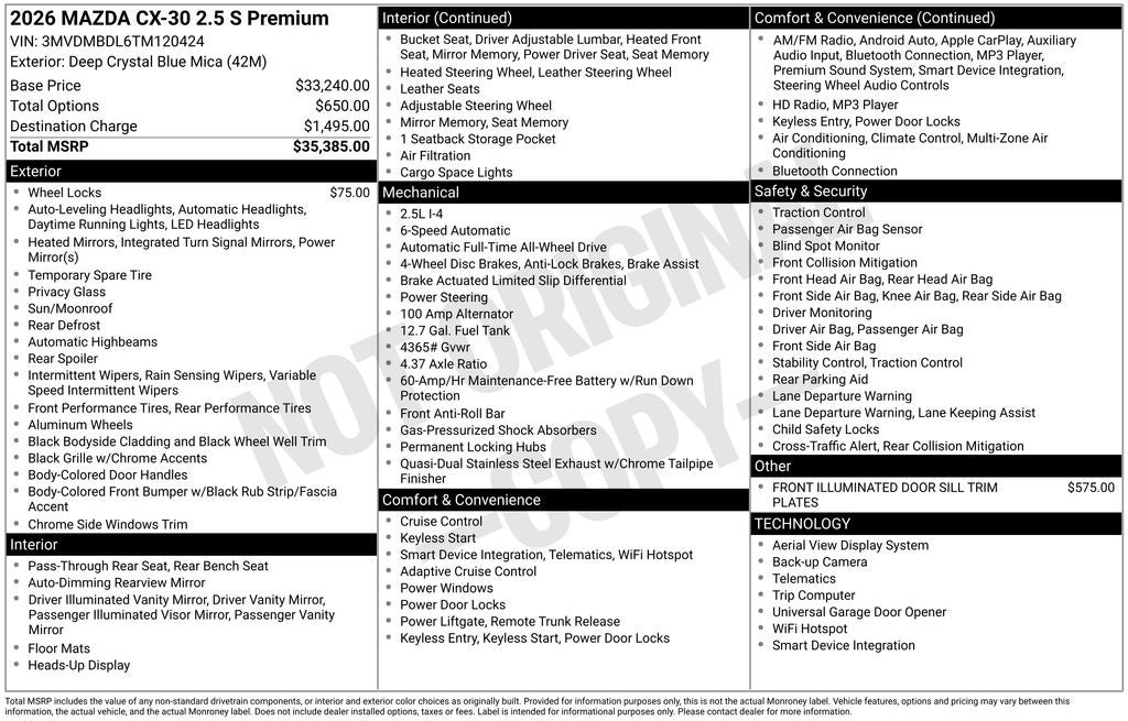 2026 Mazda Mazda CX-30 2.5 S Premium AWD