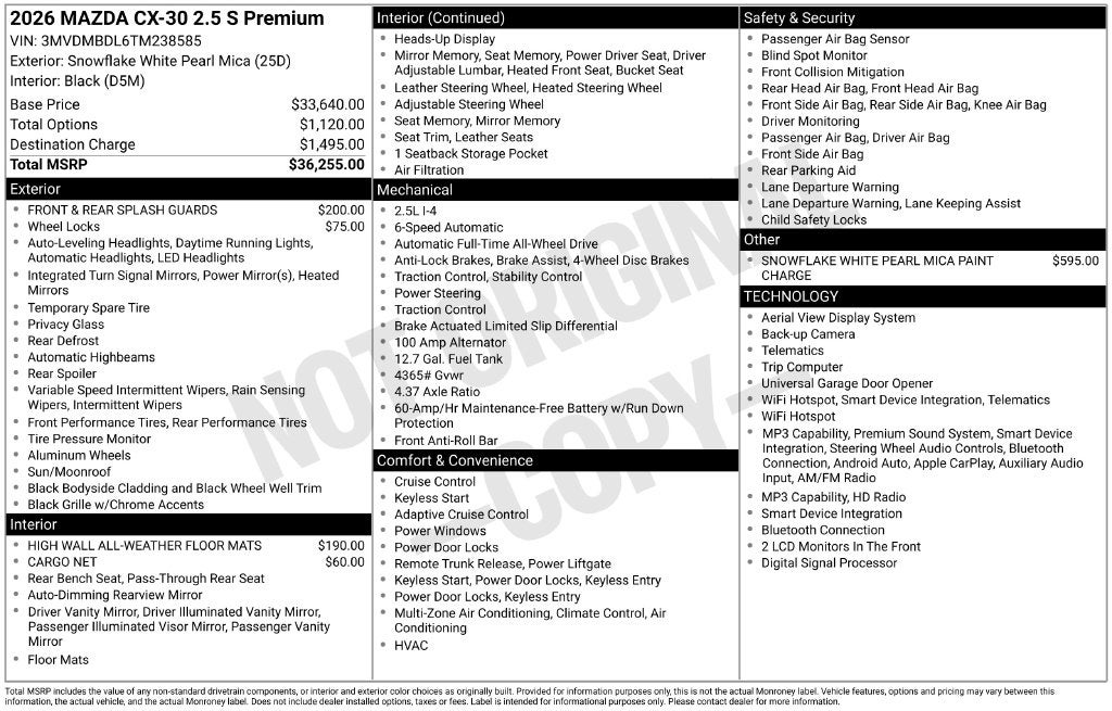 2026 Mazda Mazda CX-30 2.5 S Premium AWD