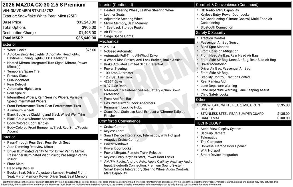 2026 Mazda Mazda CX-30 2.5 S Premium AWD
