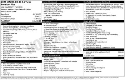 2026 Mazda Mazda CX-30 2.5 Turbo Premium Plus AWD