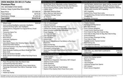 2026 Mazda Mazda CX-30 2.5 Turbo Premium Plus AWD