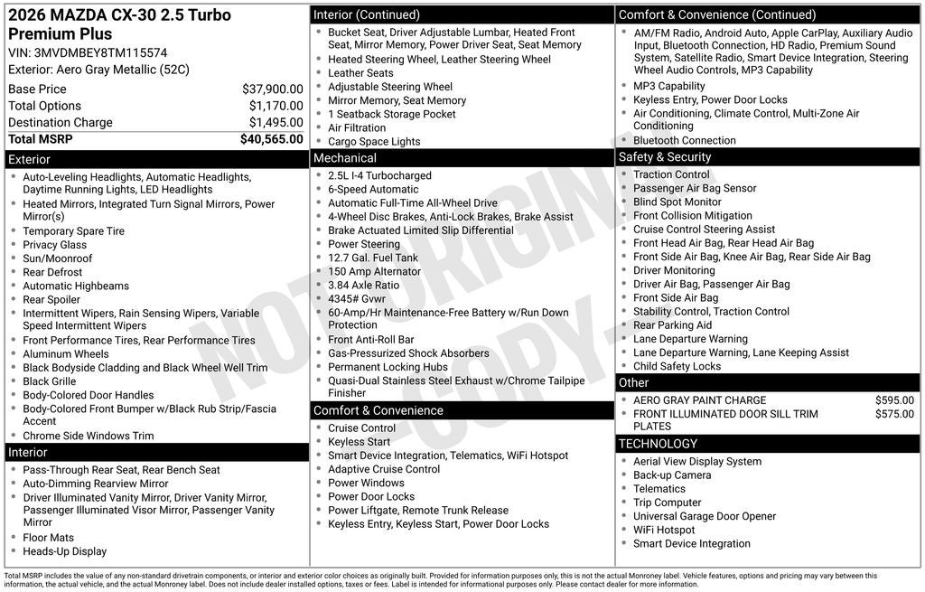2026 Mazda Mazda CX-30 2.5 Turbo Premium Plus AWD