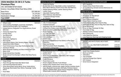 2026 Mazda Mazda CX-30 2.5 Turbo Premium Plus AWD