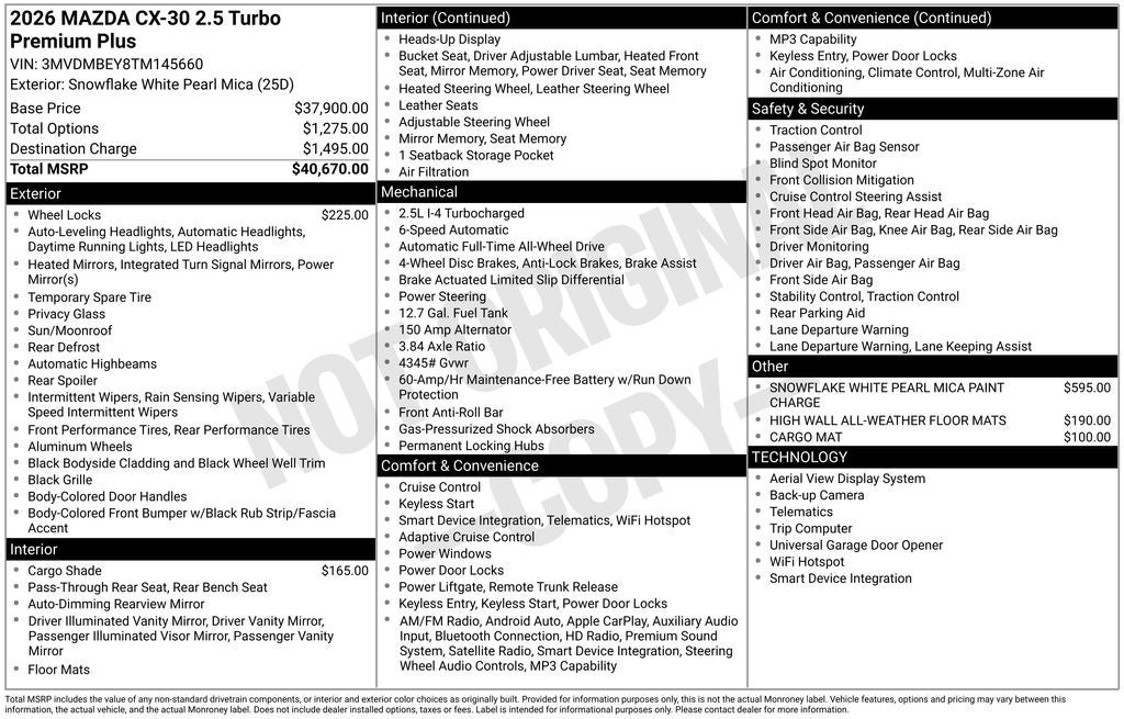 2026 Mazda Mazda CX-30 2.5 Turbo Premium Plus AWD