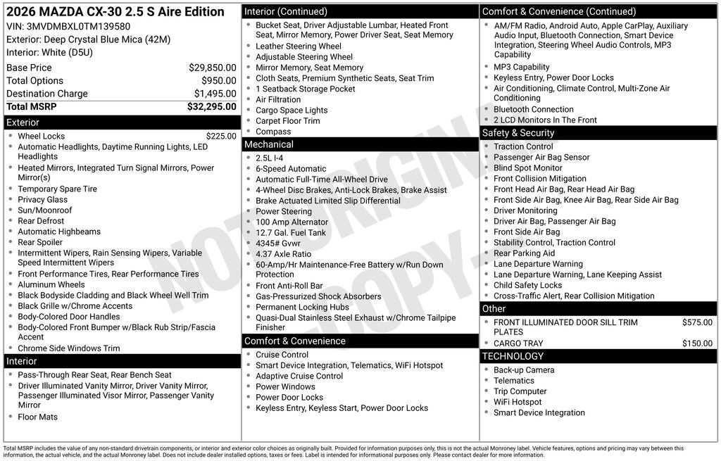 2026 Mazda Mazda CX-30 2.5 S Aire Edition