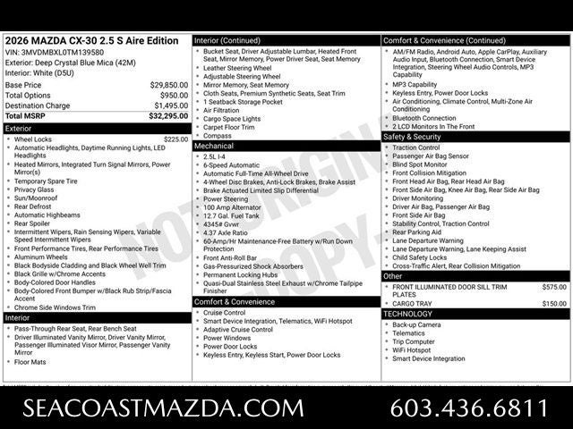 2026 Mazda Mazda CX-30 2.5 S Aire Edition