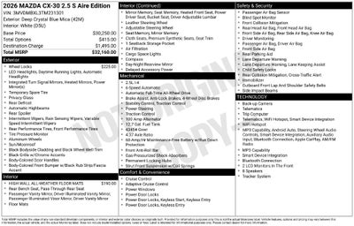 2026 Mazda Mazda CX-30 2.5 S Aire Edition
