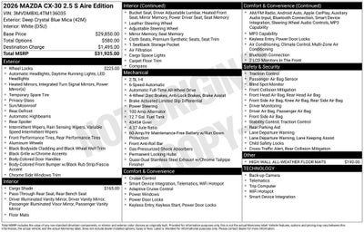 2026 Mazda Mazda CX-30 2.5 S Aire Edition