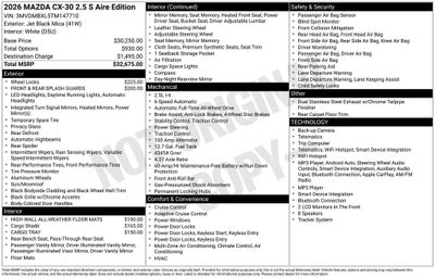 2026 Mazda Mazda CX-30 2.5 S Aire Edition